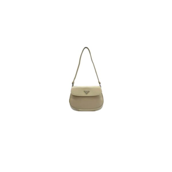 Small Prada Cleo brushed leather shoulder bag with flap