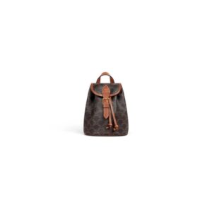 CELINE FOLCO Logo Print Calfskin Mini Backpack