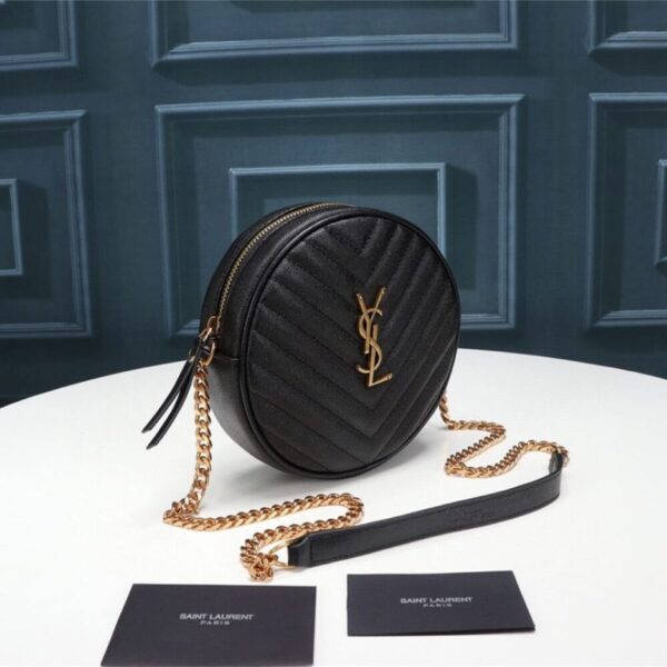 VINYLE ROUND CAMERA BAG IN CHEVRON-QUILTED GRAIN DE POUDRE EMBOSSED LEATHER - Image 3