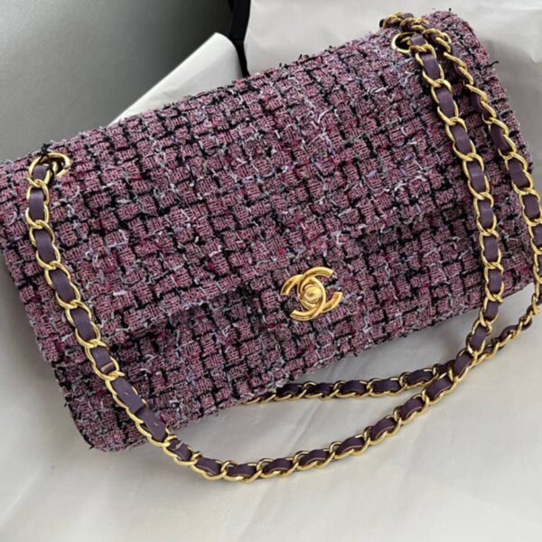 Chanel Tweed Medium Classic Flap Bag - Image 5