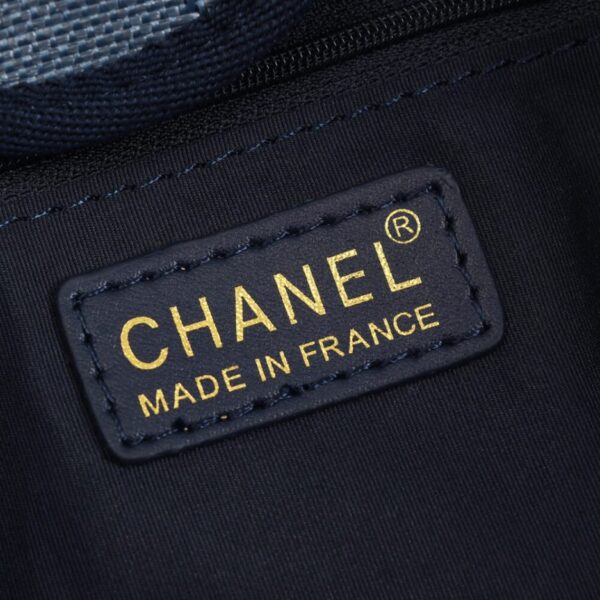 CHANEL Woven Straw Raffia Striped Medium Deauville Tote - Image 7