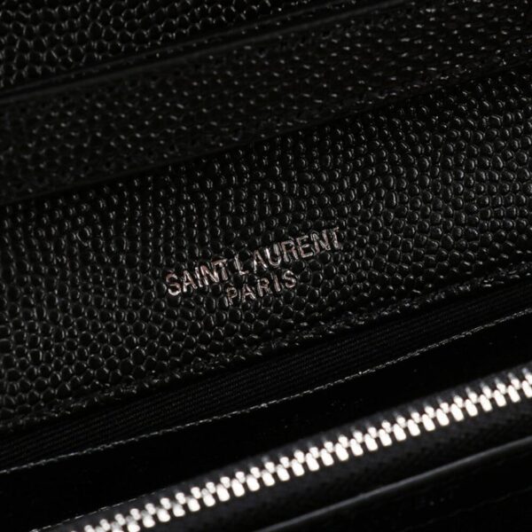 Saint Laurent Chain-strap YSL-plaque grained-leather wallet - Image 7