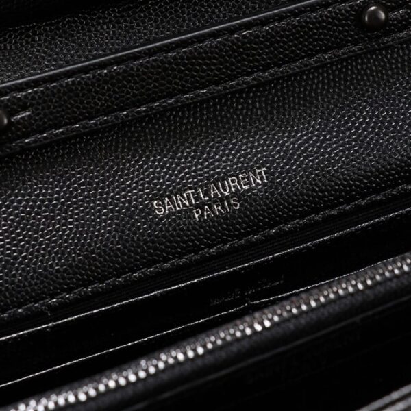 Saint Laurent Chain-strap YSL-plaque grained-leather wallet - Image 7